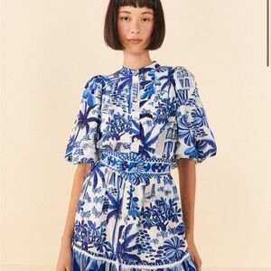 Farm Rio Sweet Rio Puff Sleeve Mini Dress